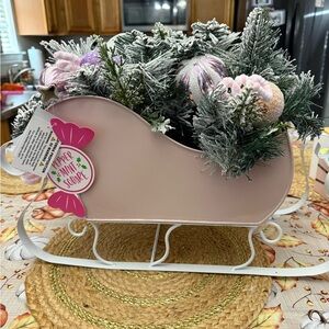 Peppermint Pink Holiday Sleigh Decor